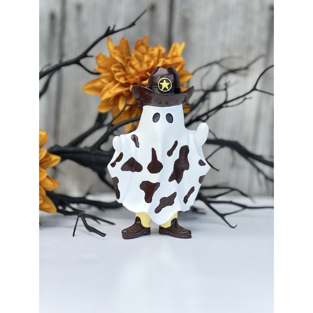 Sheriff Cowboy Ghost 6 in Tall Resin Figurine Halloween cute New